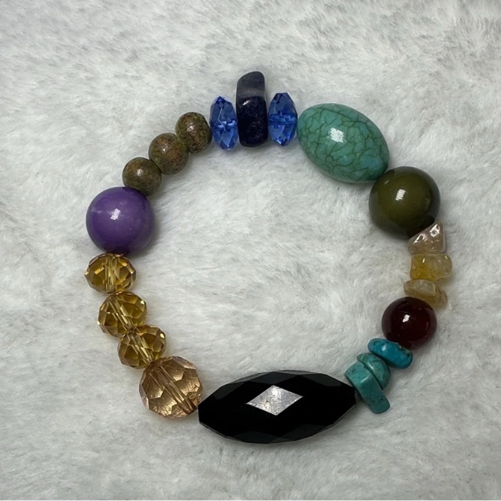 Multicolor Beaded Stretch Bracelet - Women's Jewelry